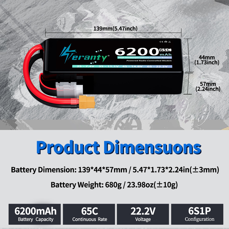 Batterie Lipo TERANTY 6S 6200m - Rc Hobby Tank avis et prix