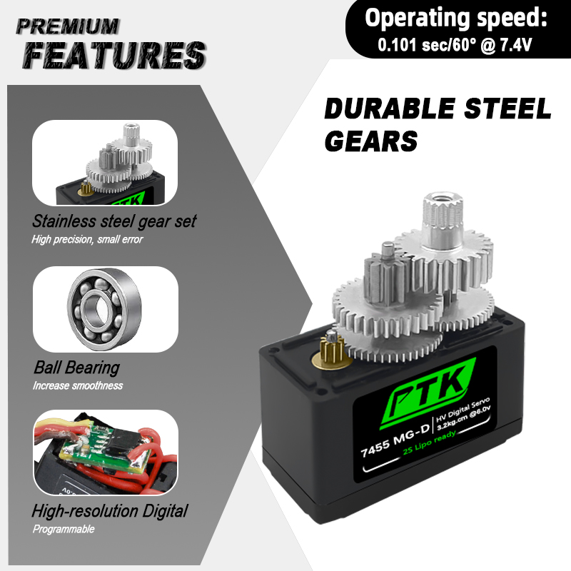 Servo numérique PTK 7455MG-D 1 - Servo Metal Gear avis et prix